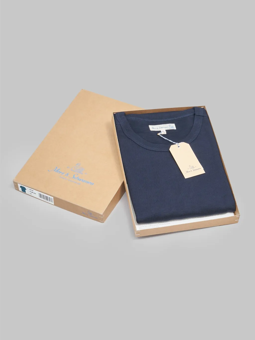 Merz b. Schwanen 2S14 Super Heavyweight 13.4oz Crewneck Loopwheeled Relaxed Fit T-Shirt Ink Blue