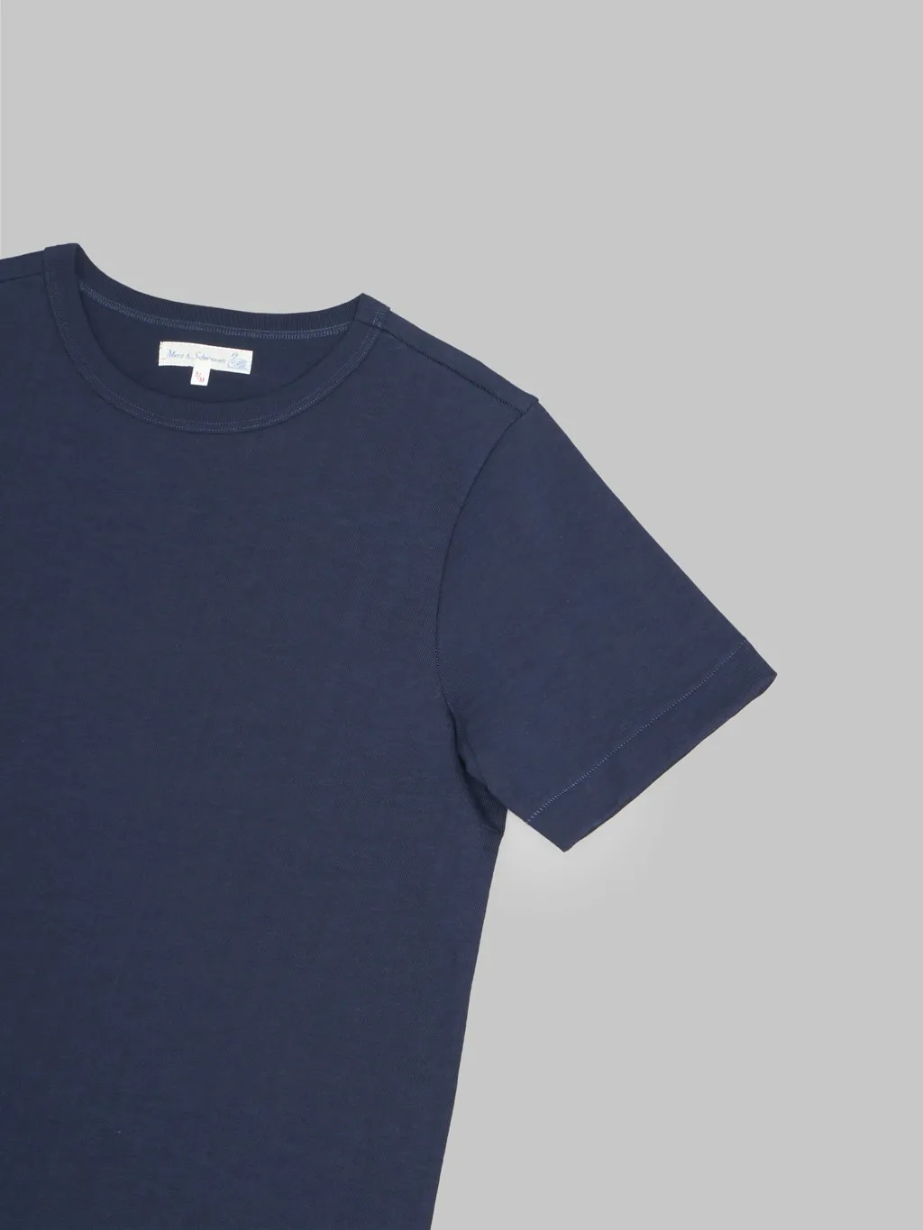 Merz b. Schwanen 2S14 Super Heavyweight 13.4oz Crewneck Loopwheeled Relaxed Fit T-Shirt Ink Blue