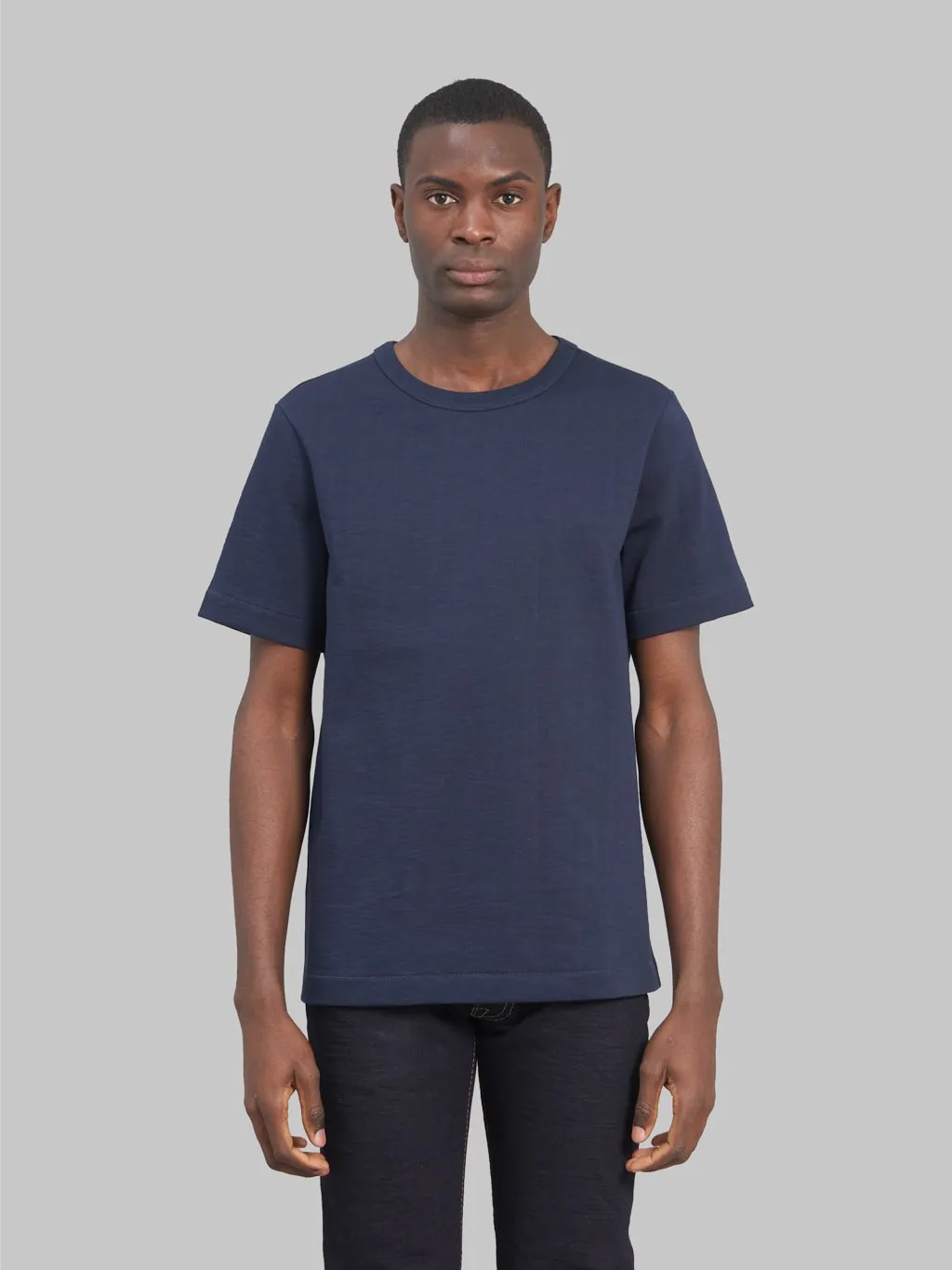 Merz b. Schwanen 2S14 Super Heavyweight 13.4oz Crewneck Loopwheeled Relaxed Fit T-Shirt Ink Blue