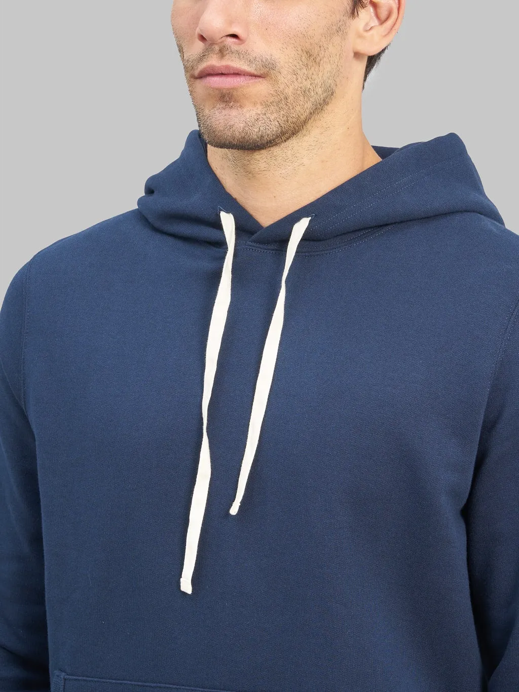 Merz b. Schwanen 382 Loopwheeled 12oz Classic Fit Hoodie Ink Blue