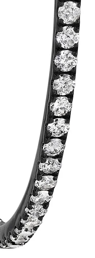 'Midnight' Round Diamond Hoop Earrings, 2.5 CT