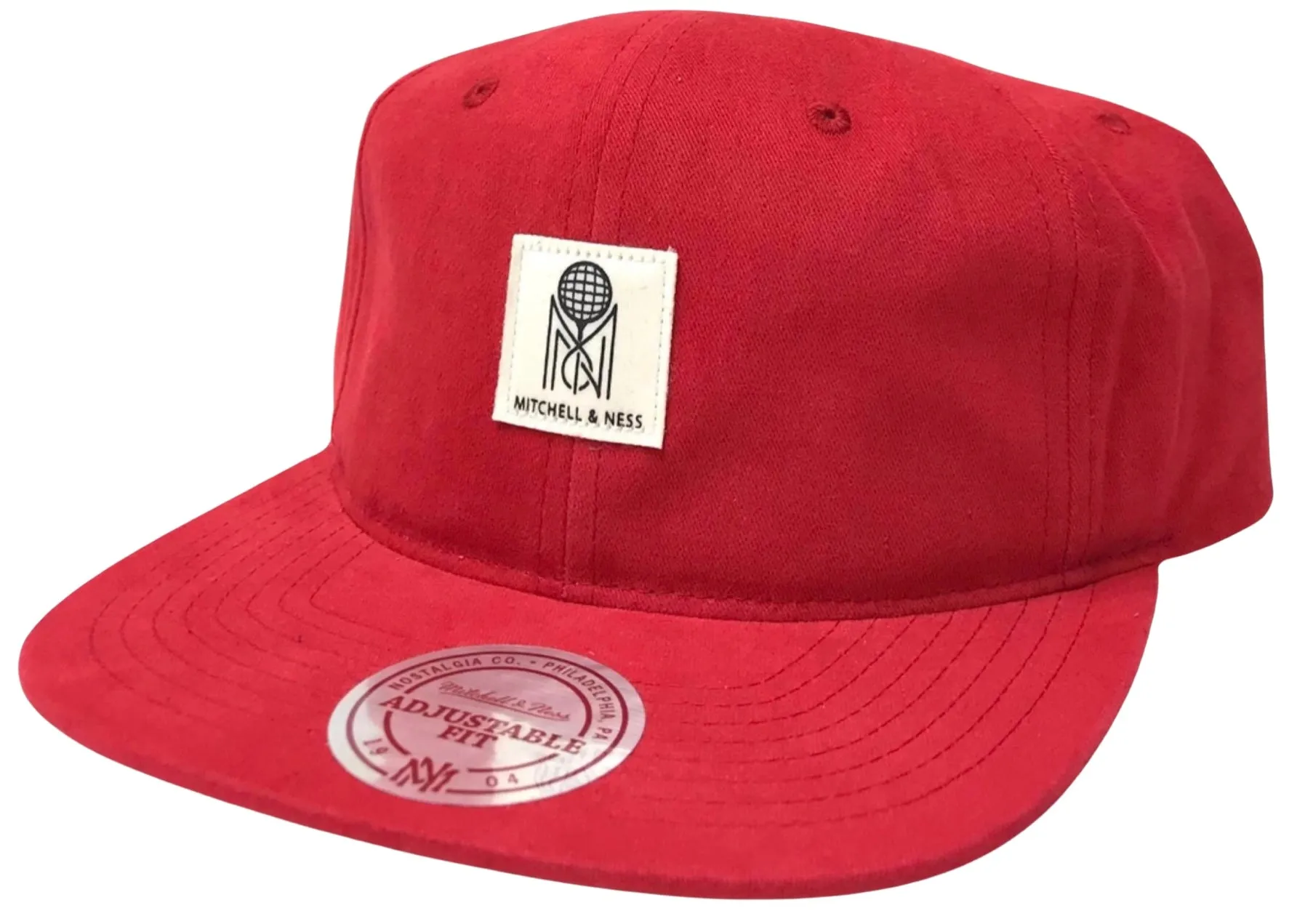 *Mitchell & Ness* leather strapback hat (Red)