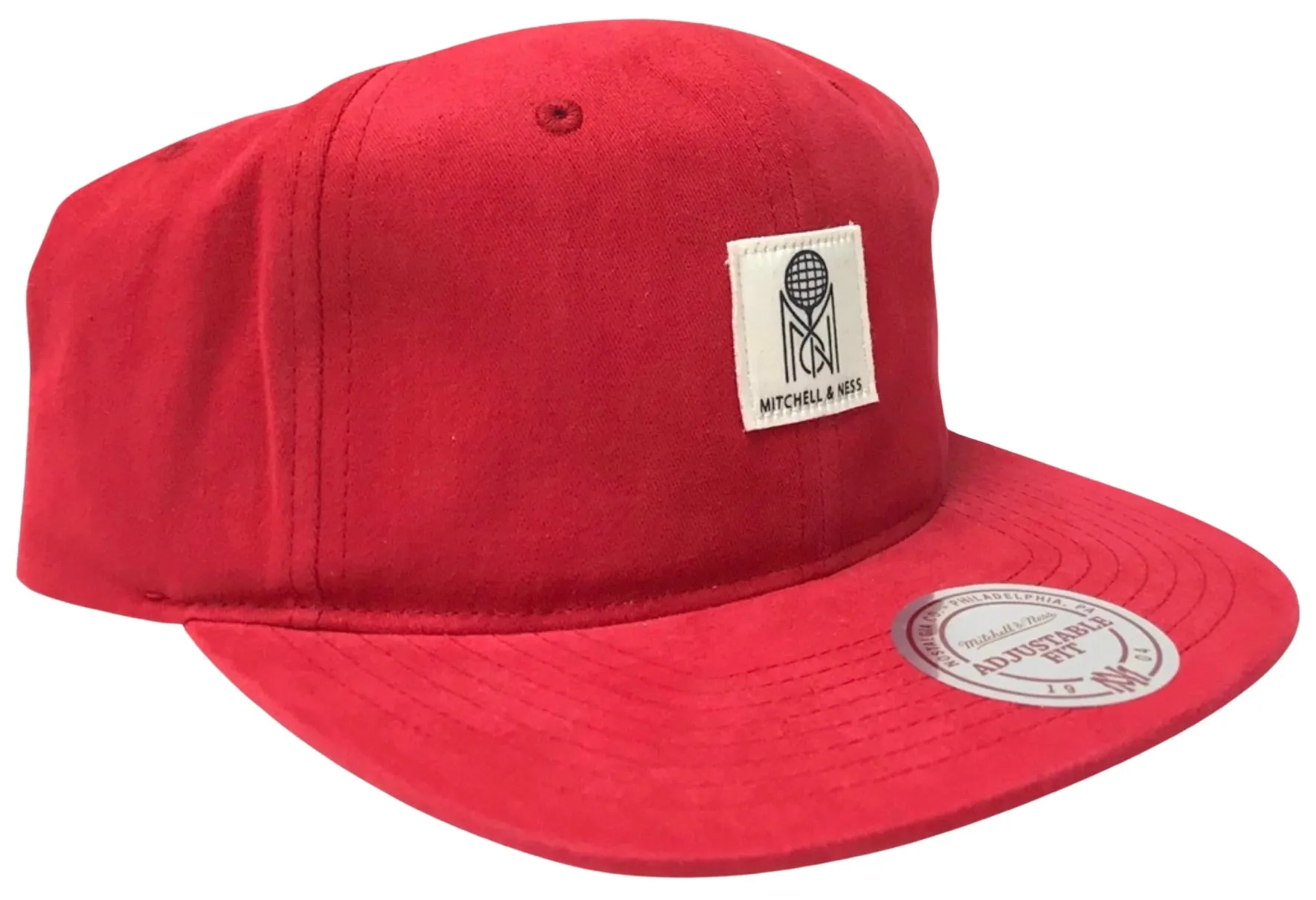 *Mitchell & Ness* leather strapback hat (Red)