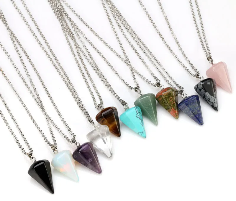 Natural Stone Hexagonal Pendant