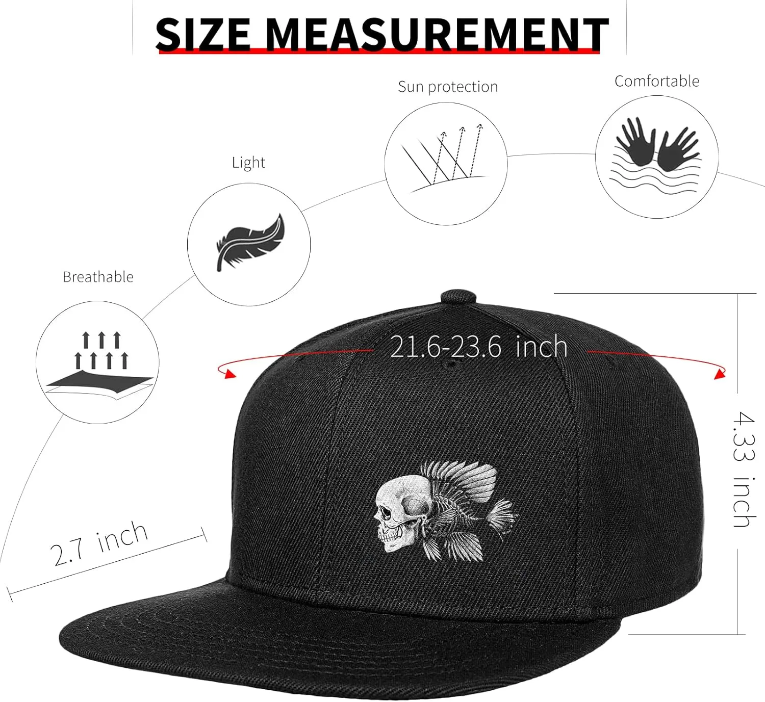 Negi Snapback Hats for Men Black Adjustable Trucker for Dad from Boy Cap Adjustable Skull Baseball Cap