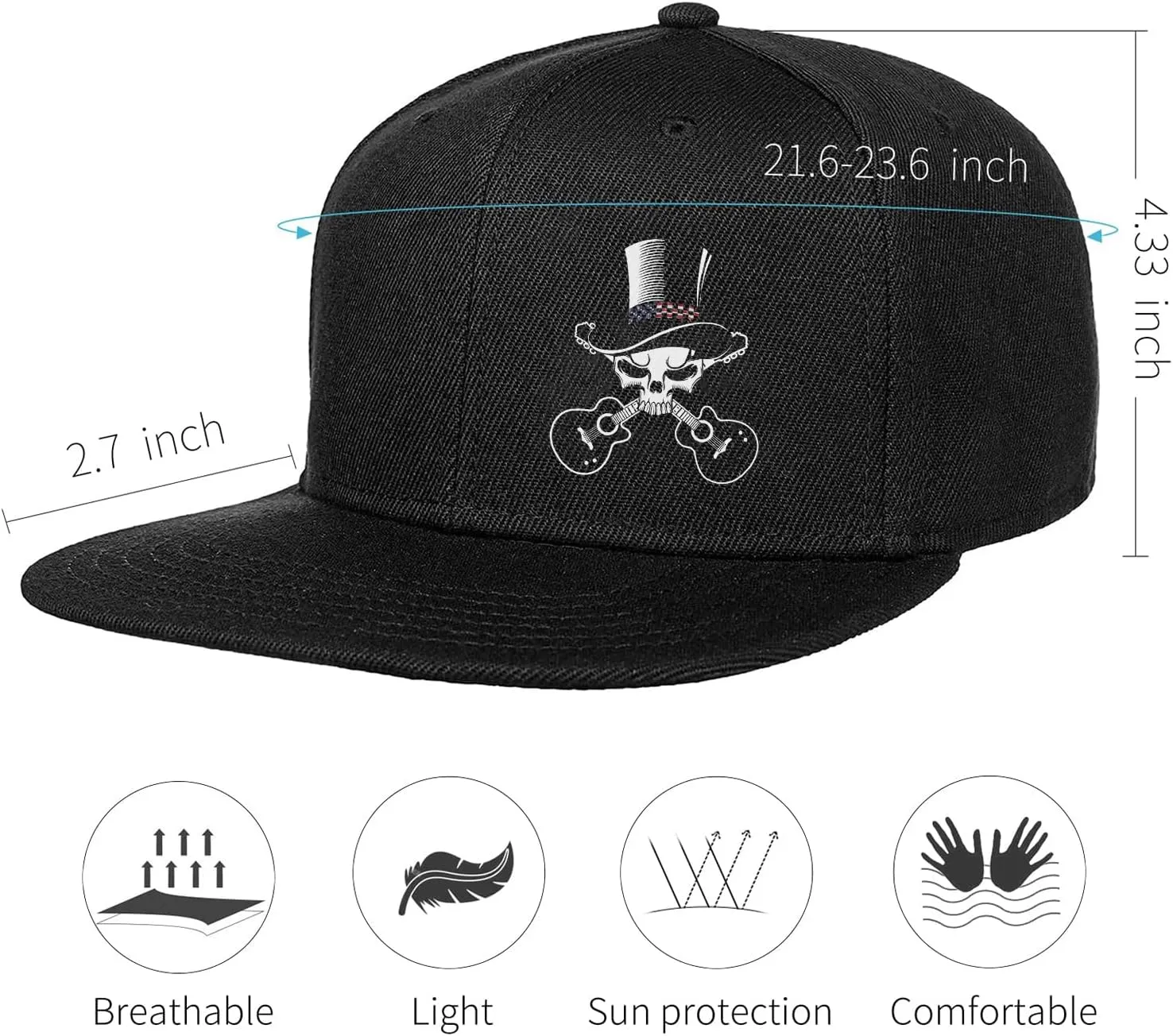 Negi Snapback Hats for Mens Hat Fitted Mountain Gaming Trucker Dad Black Flat Bill Adjustable Baseball Cap Brim