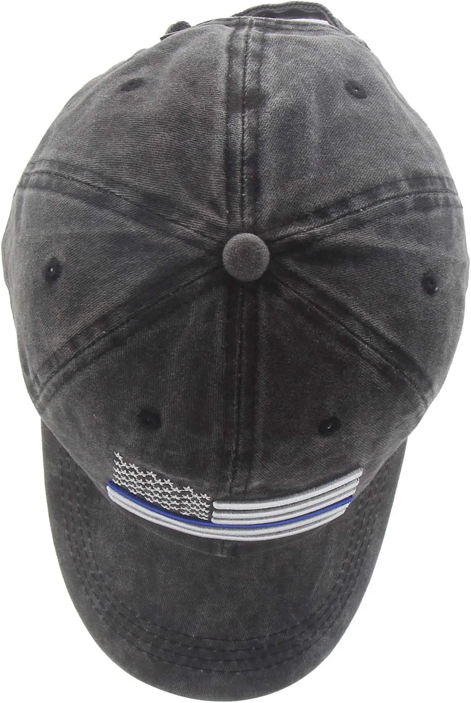 OASCUVER Men's USA American Flag Baseball Cap, Washed Distressed Cotton Adjustable Thin Blue Line Hat
