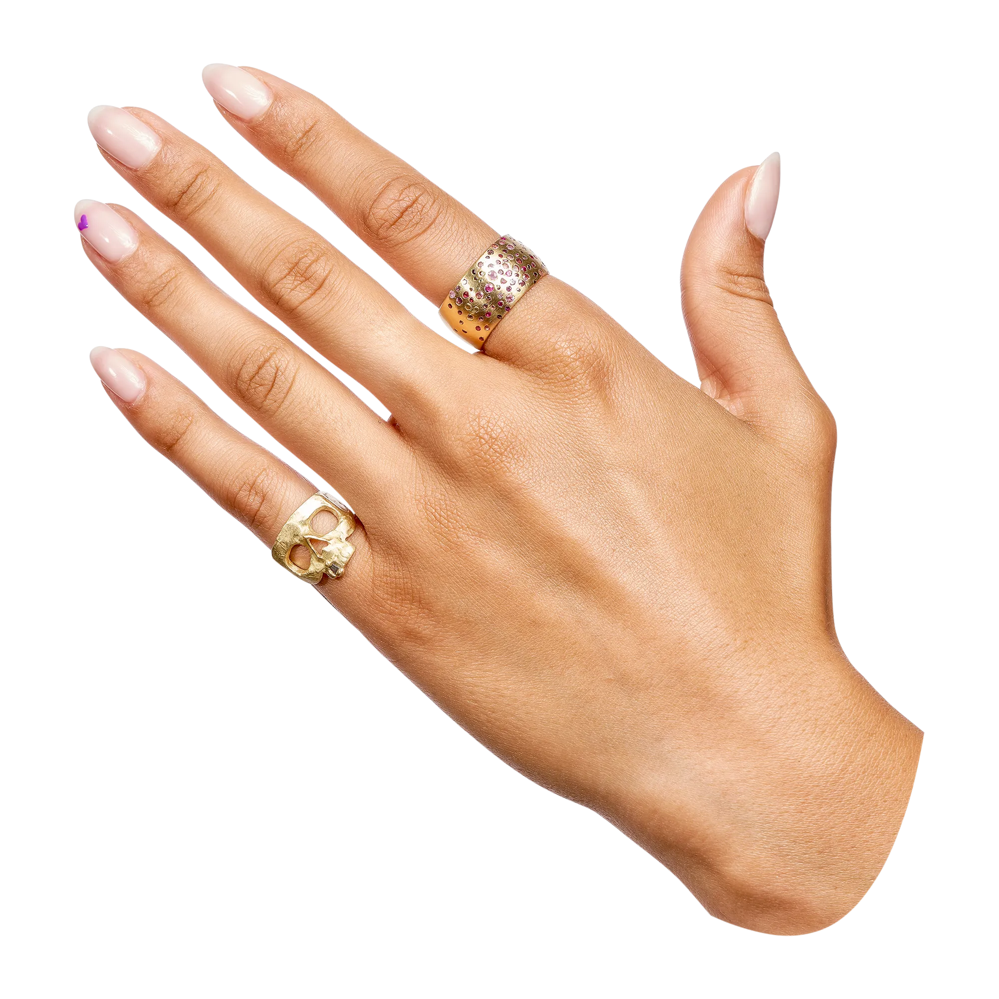 Plum Blossom Confetti Barrel Ring - Size 9 - 11028