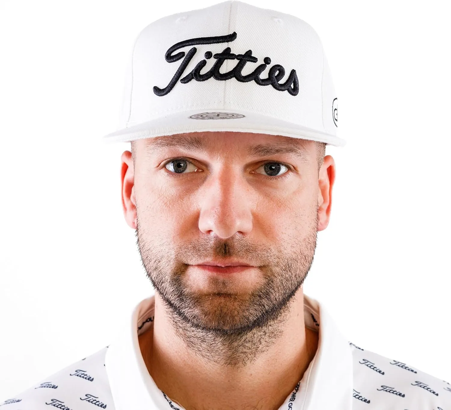 Power Golf Original Titties Golf Snapback Hat  Golf Cap PGA Flat Bill Brim  One Size, Universal Fit
