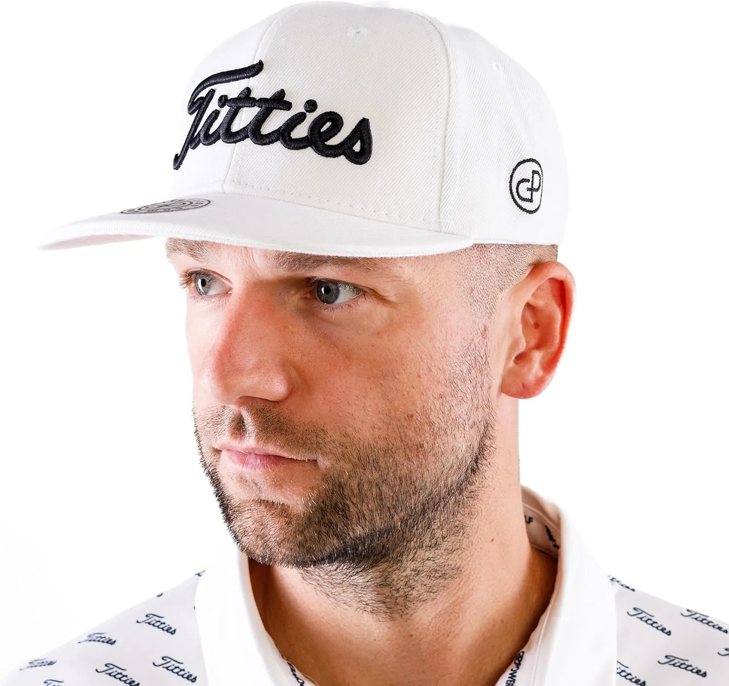 Power Golf Original Titties Golf Snapback Hat  Golf Cap PGA Flat Bill Brim  One Size, Universal Fit