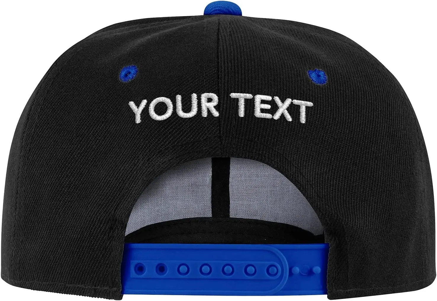Pranboo Custom Text Snapback Hat/Cap | Embroidered Front & Back | Personalized Flat Brim Hats