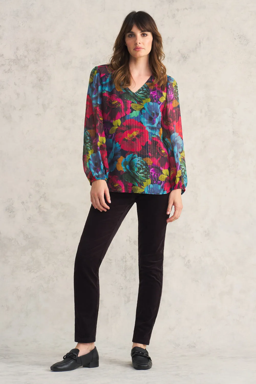 Printed Lurex Stripe Blouse