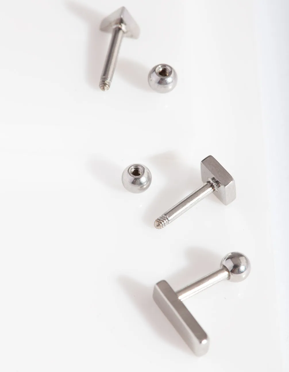 Rhodium Geometric Flat Back Jewellery Pack