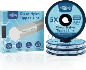 Riverruns Fly Fishing Tippet Leaders Clear Nylon Tippet Line, 3 Pack, 55 Yards, 1X 2X 3X 4X 5X 6X 7X for Freshwater Saltwater