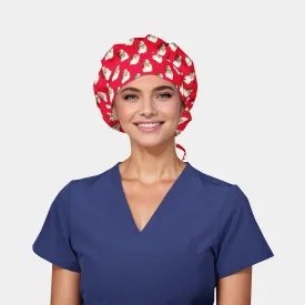 Santa's Magical Christmas - Poppy Bouffant Surgical Scrub Hats