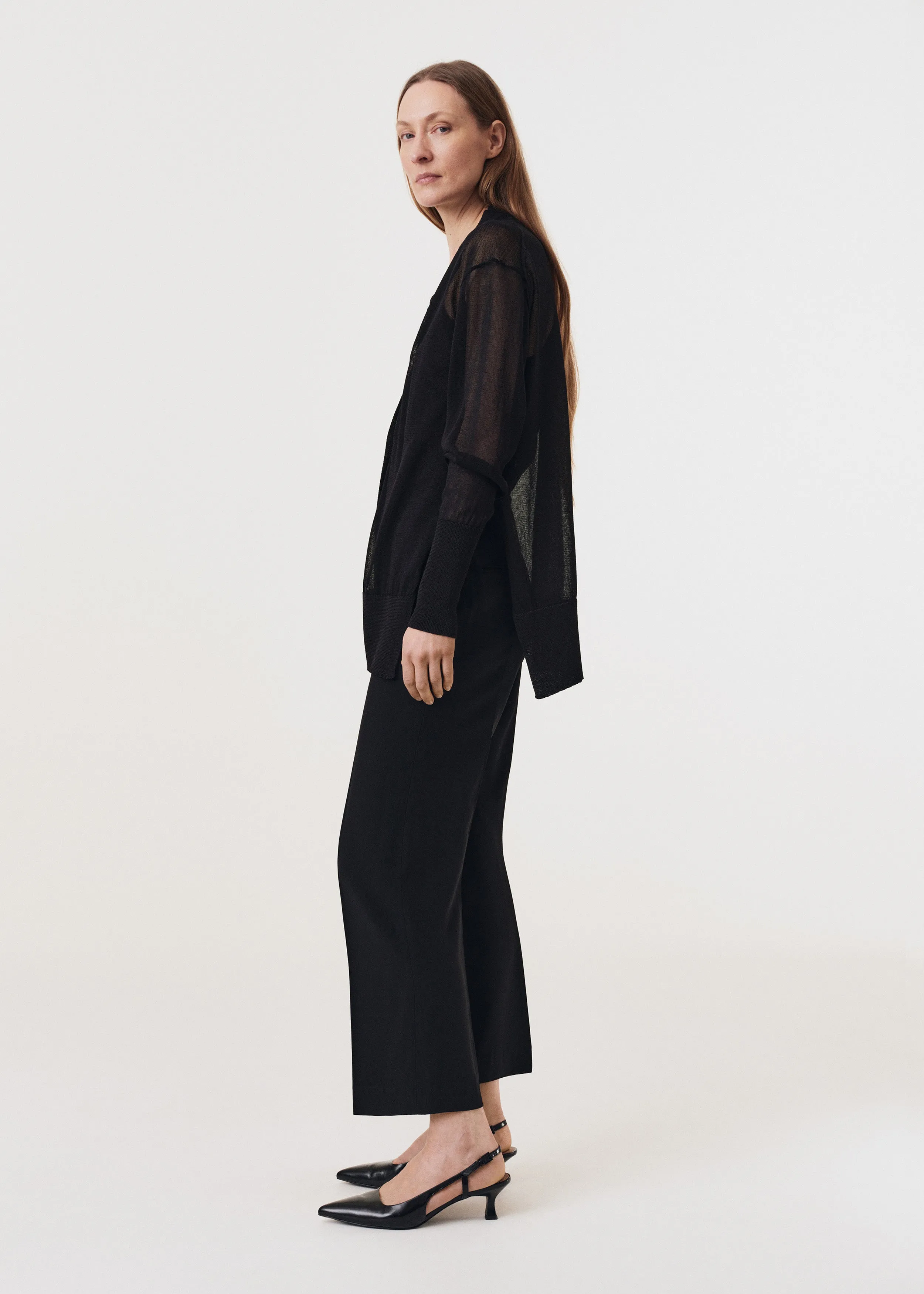 Semi Sheer Knit Cardigan
