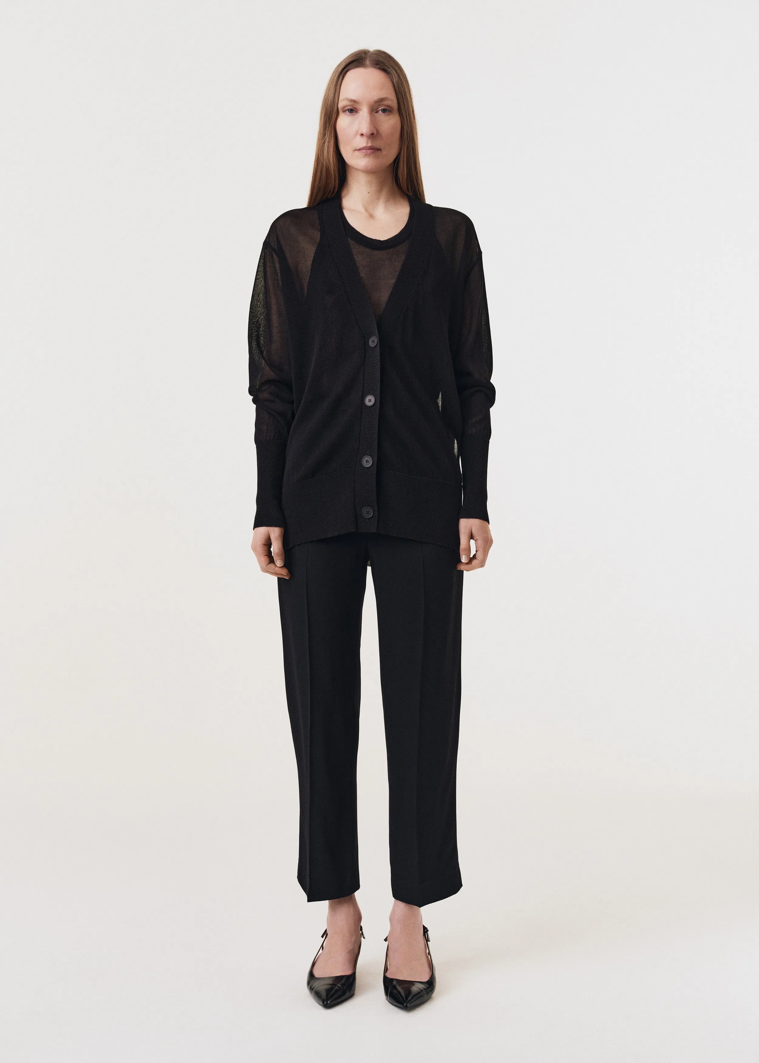 Semi Sheer Knit Cardigan