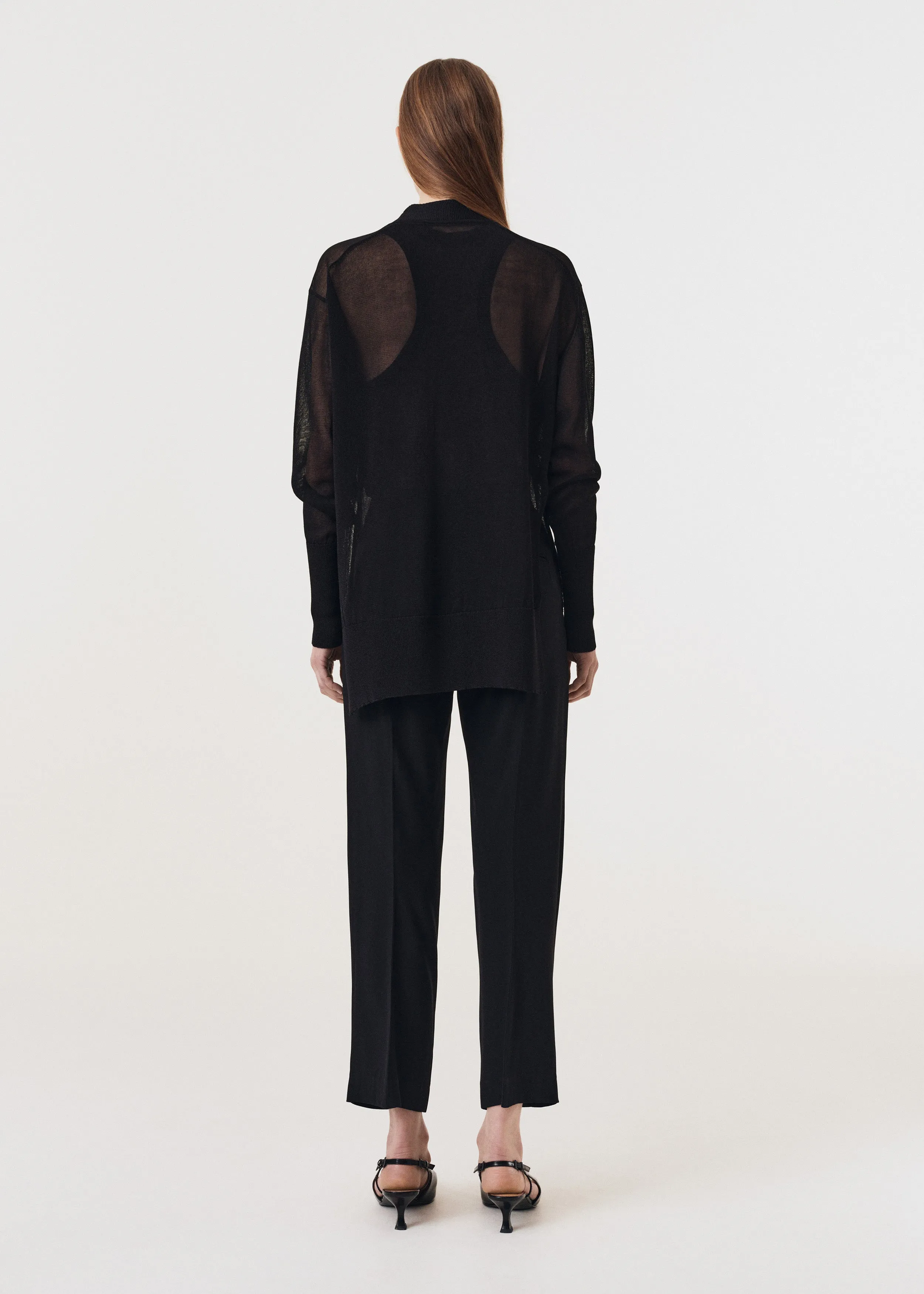Semi Sheer Knit Cardigan