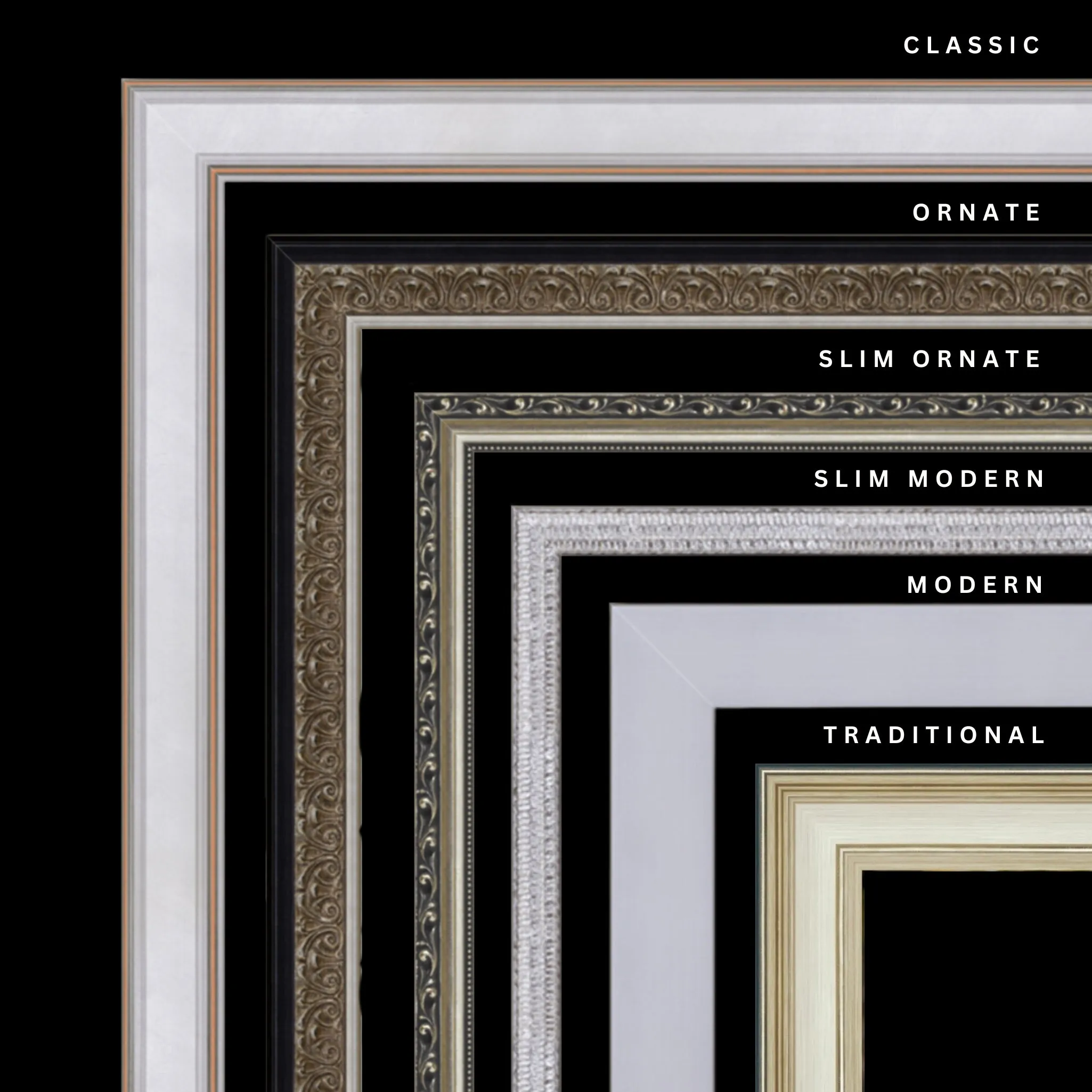 Silver 43x23 Picture Frame Ornate Traditional Classic Antique