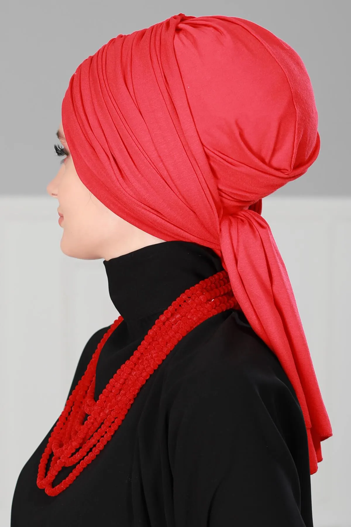 Smocked Shirred Instant Turban for Women, Cotton Lightweight Head Wrap with a Beautiful Design, Stylish Chemo Headwear Turban for Women,B-1
