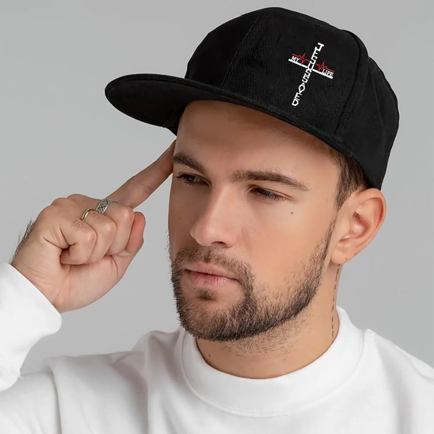 Snapback hat for Men Flat Bill Hats for Men Fitted Baseball Cap Hats