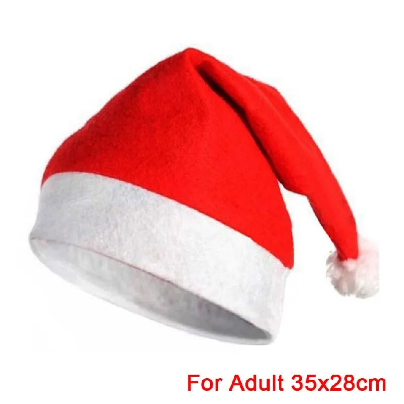 Soft Plush Christmas Hat Party For Baby Adult Santa Hats Red Decoration New Year Decoration Kids Gift Holiday Party Supplies Lot
