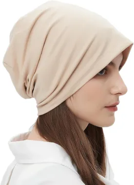 Summer T-Shirt Cotton Slouchy Beanie for Women Men Fashion Style Soft Hipster Daily Hat Lightweight Skull Sleep Cap