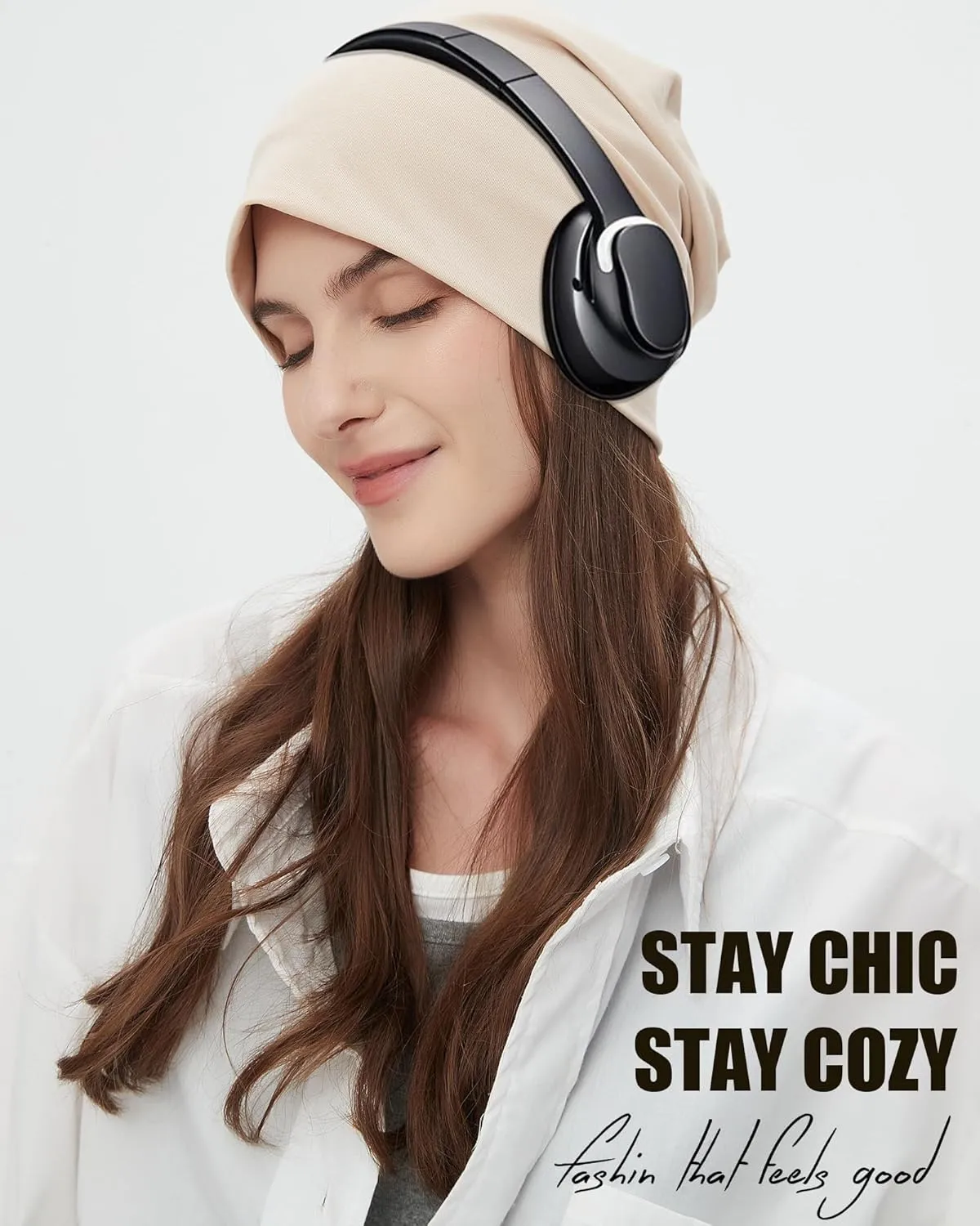 Summer T-Shirt Cotton Slouchy Beanie for Women Men Fashion Style Soft Hipster Daily Hat Lightweight Skull Sleep Cap