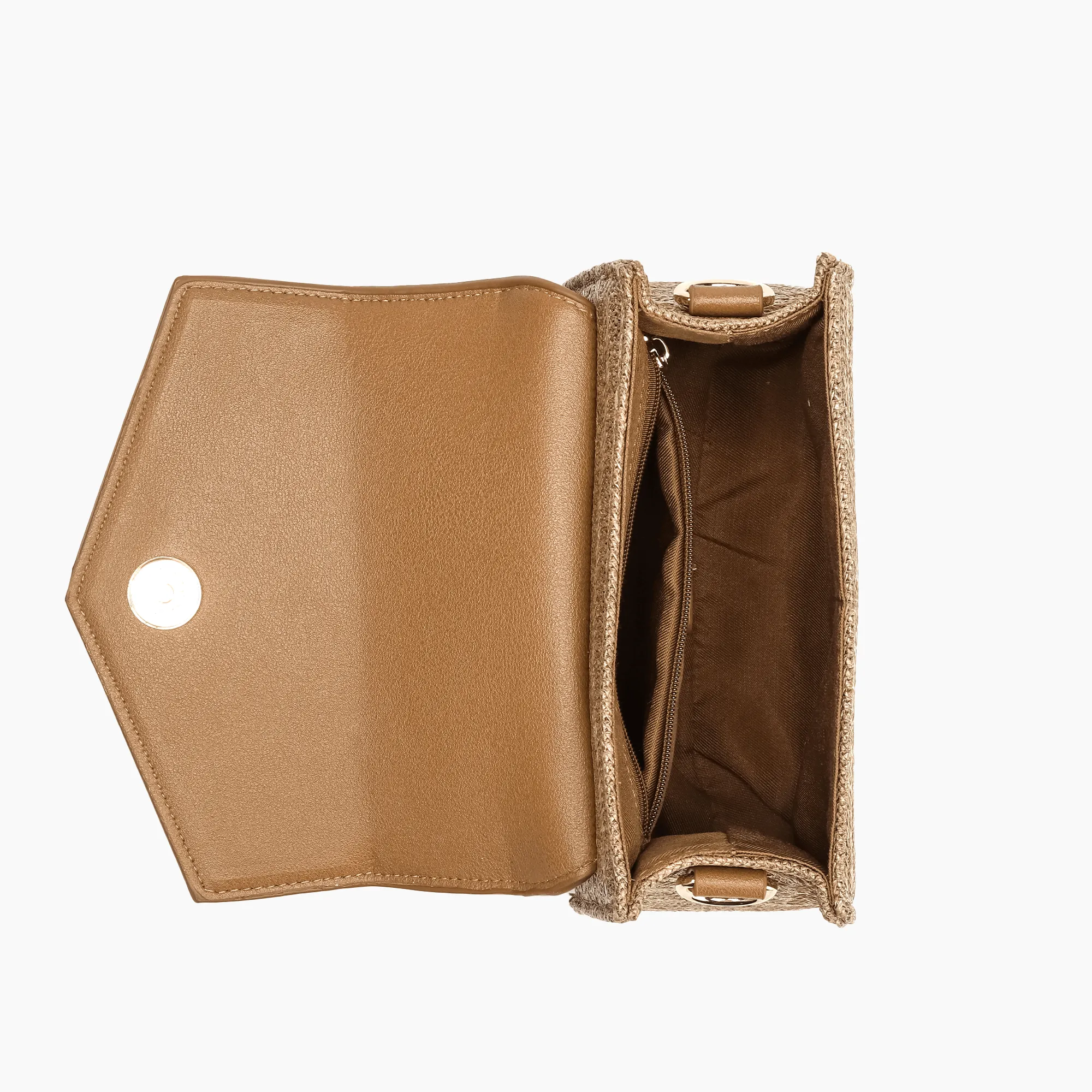 Sunny Straw Overflap Crossbody Bag