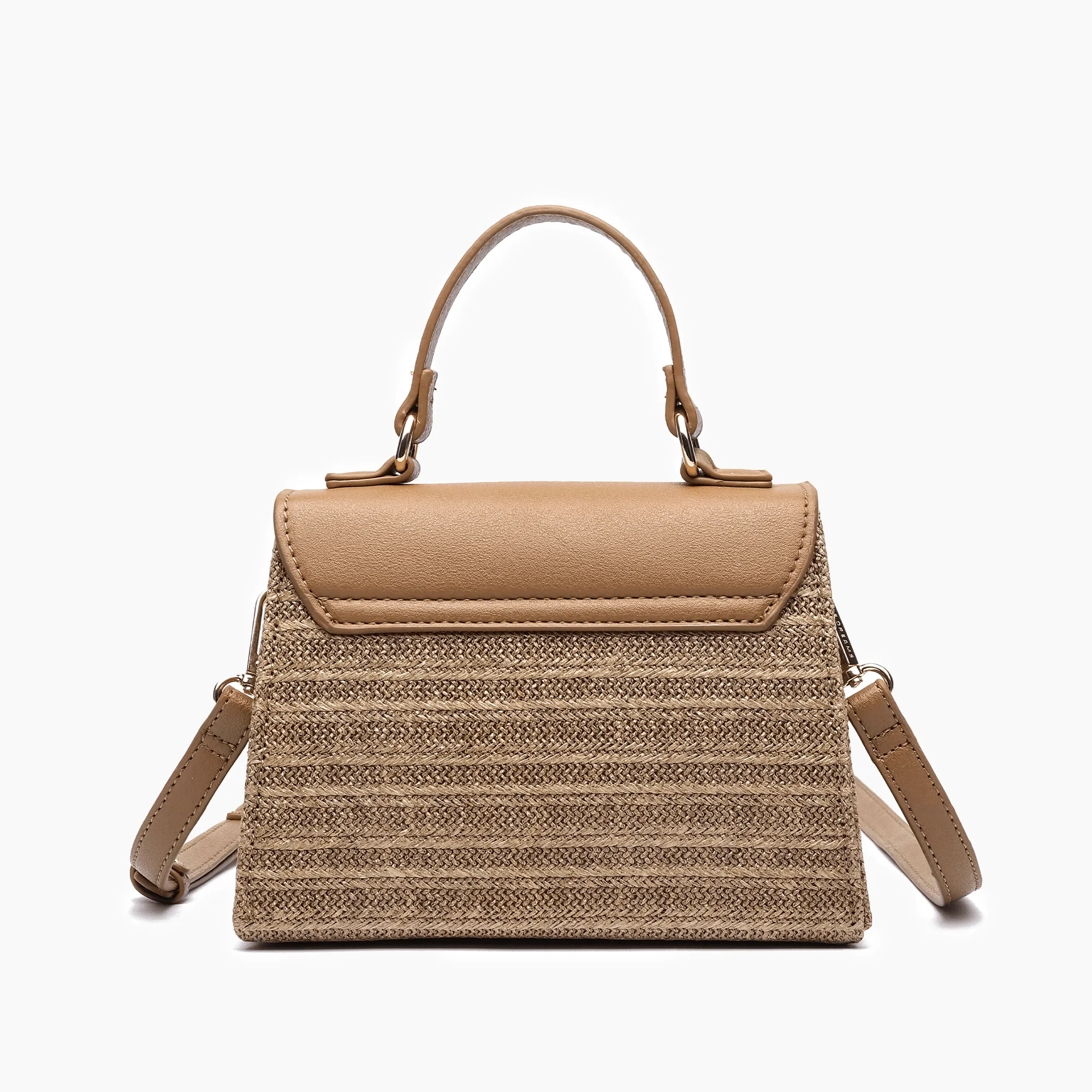 Sunny Straw Overflap Crossbody Bag
