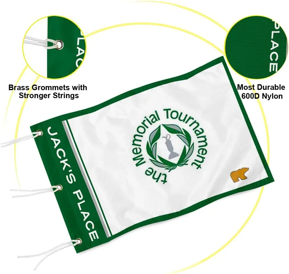 The Memorial Tournament Golf Pin PGA Flag Practic Putting Green Golf Flag For Backyard Garden Double-Sewn 600D Nylon Miniature Pin Flag (20"X13" Grommet)