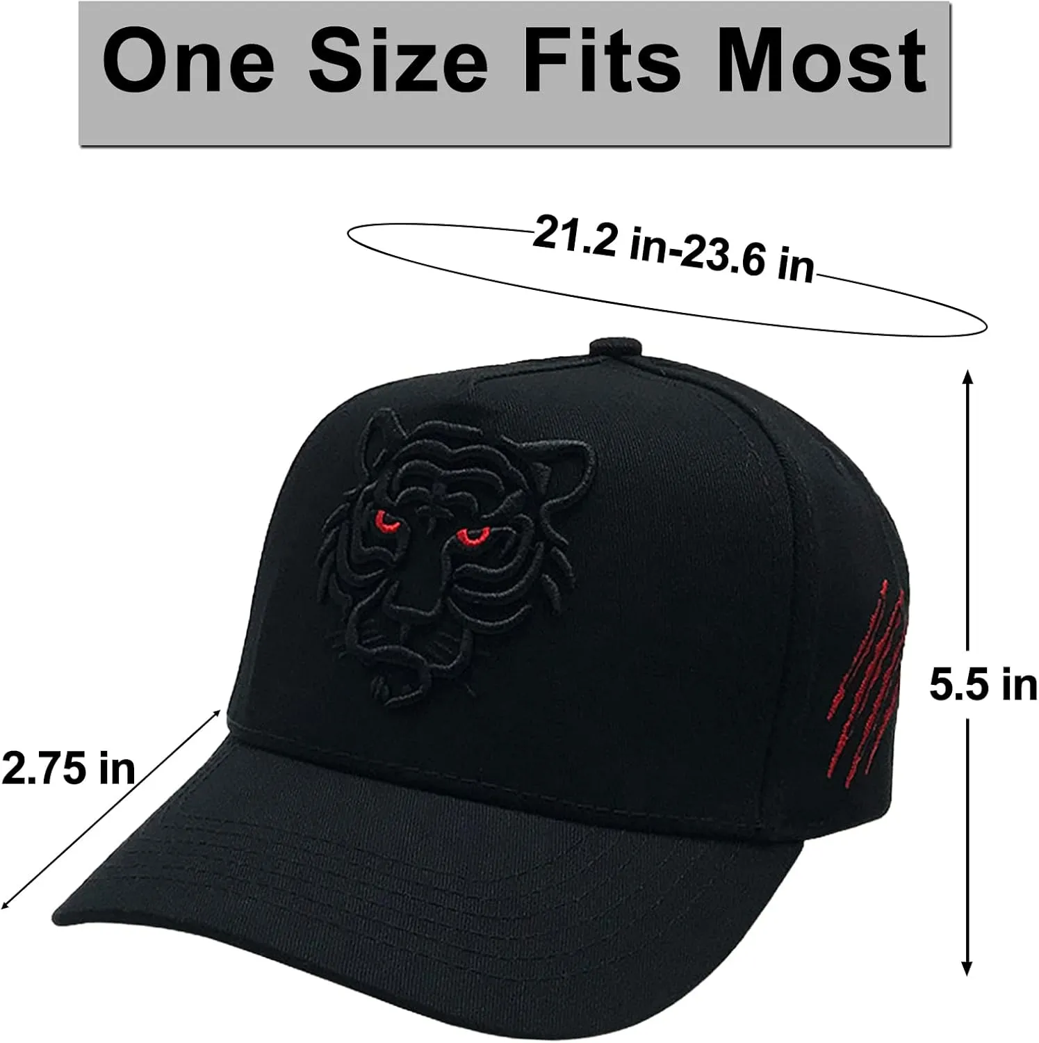 Tiger Hat Embroidered Dad Baseball Cap Sports Trucker Hats for Women Men Couple Cool Hip Hop Snapback Hats