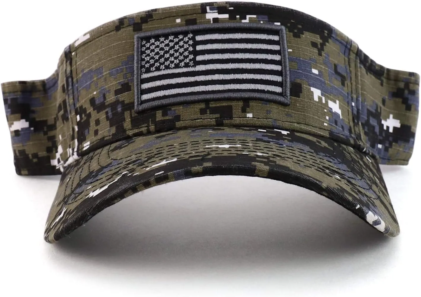 Trendy Apparel Shop USA American Flag Embroidered Polyester Summer Visor Hat