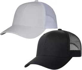 TSSGBL 2 Pack Snapback Trucker Baseball Hats Mesh Back Adjustable Blank Ball Caps for Men Women