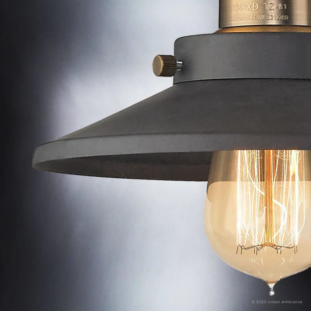 UEX2442 New Traditional Bath Light 8''H x 28''W, Antique Brass & Graphite Finish, Sanford Collection