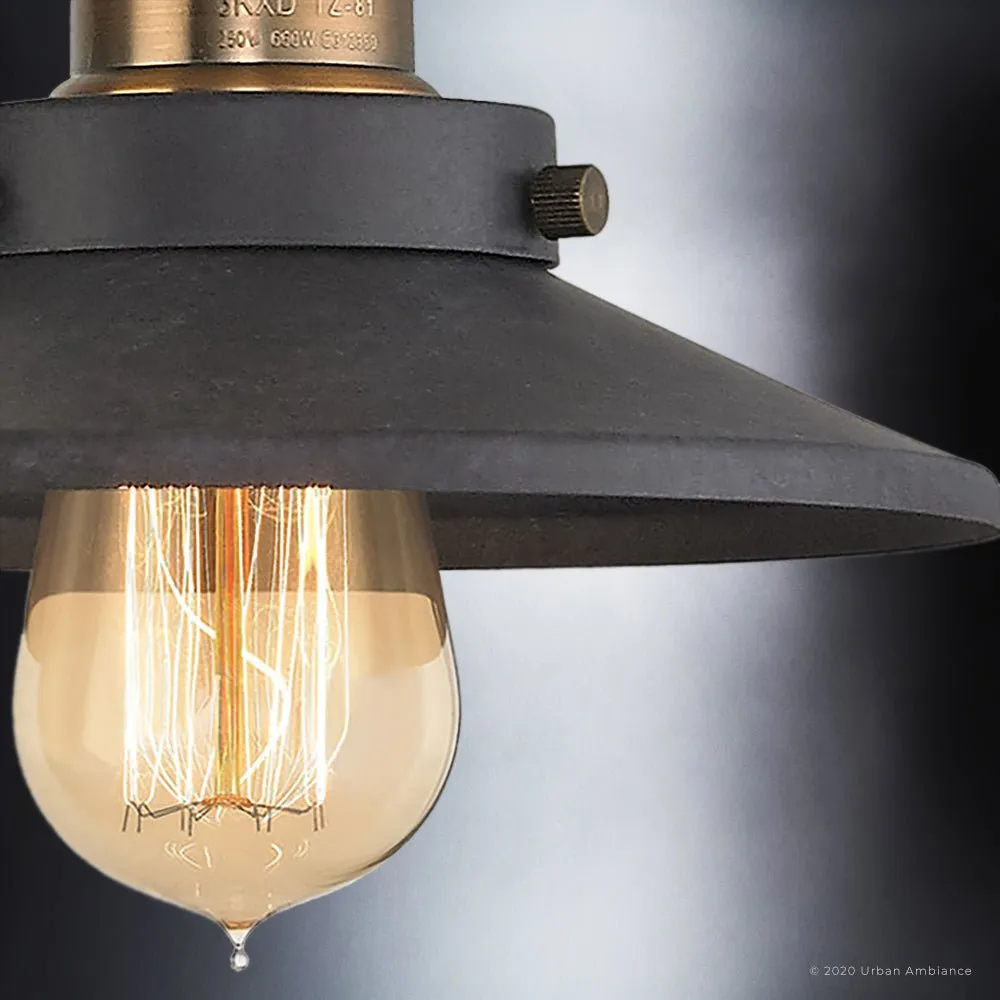 UEX2442 New Traditional Bath Light 8''H x 28''W, Antique Brass & Graphite Finish, Sanford Collection