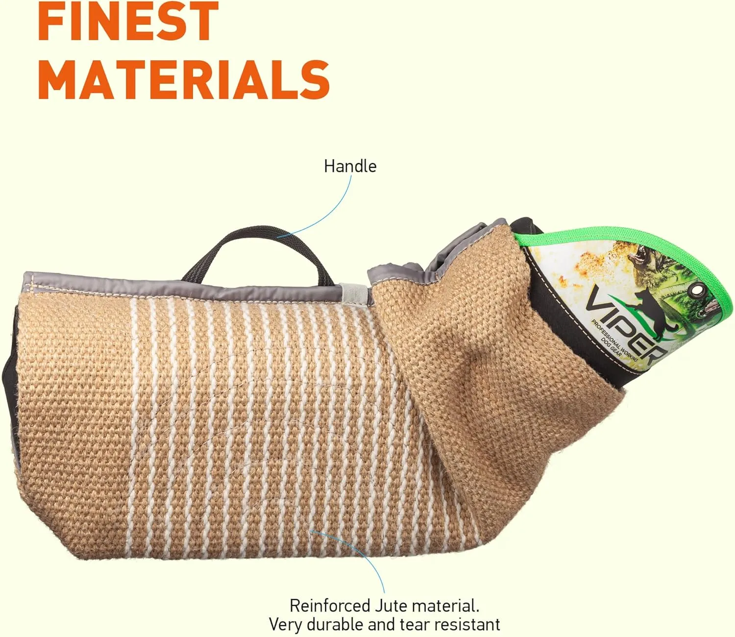 Viper Multi Level Dog Bite Sleeve with 3-Way Adjustable Bite Bar - Left Hand (Sleeve with Jute Cover)