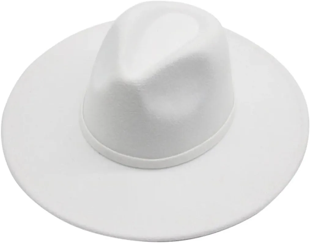 Women Fedora Hats Men Solid Band Hats Panamas Outdoor Wedding Felted Hat
