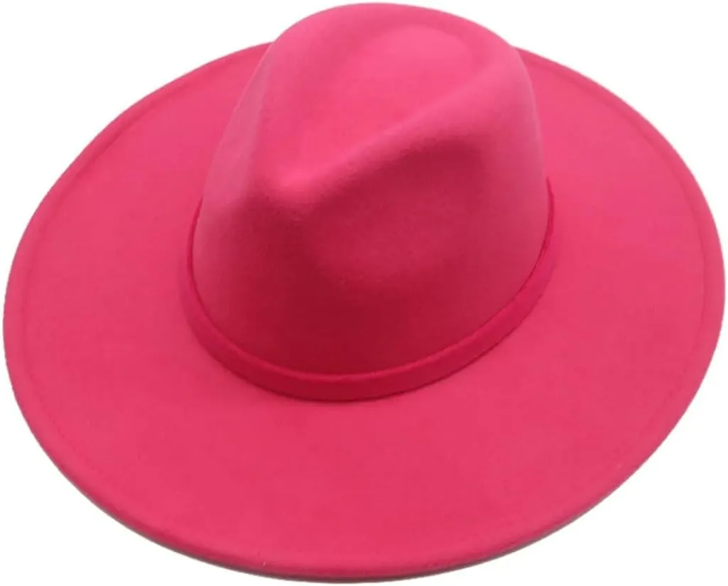 Women Fedora Hats Men Solid Band Hats Panamas Outdoor Wedding Felted Hat