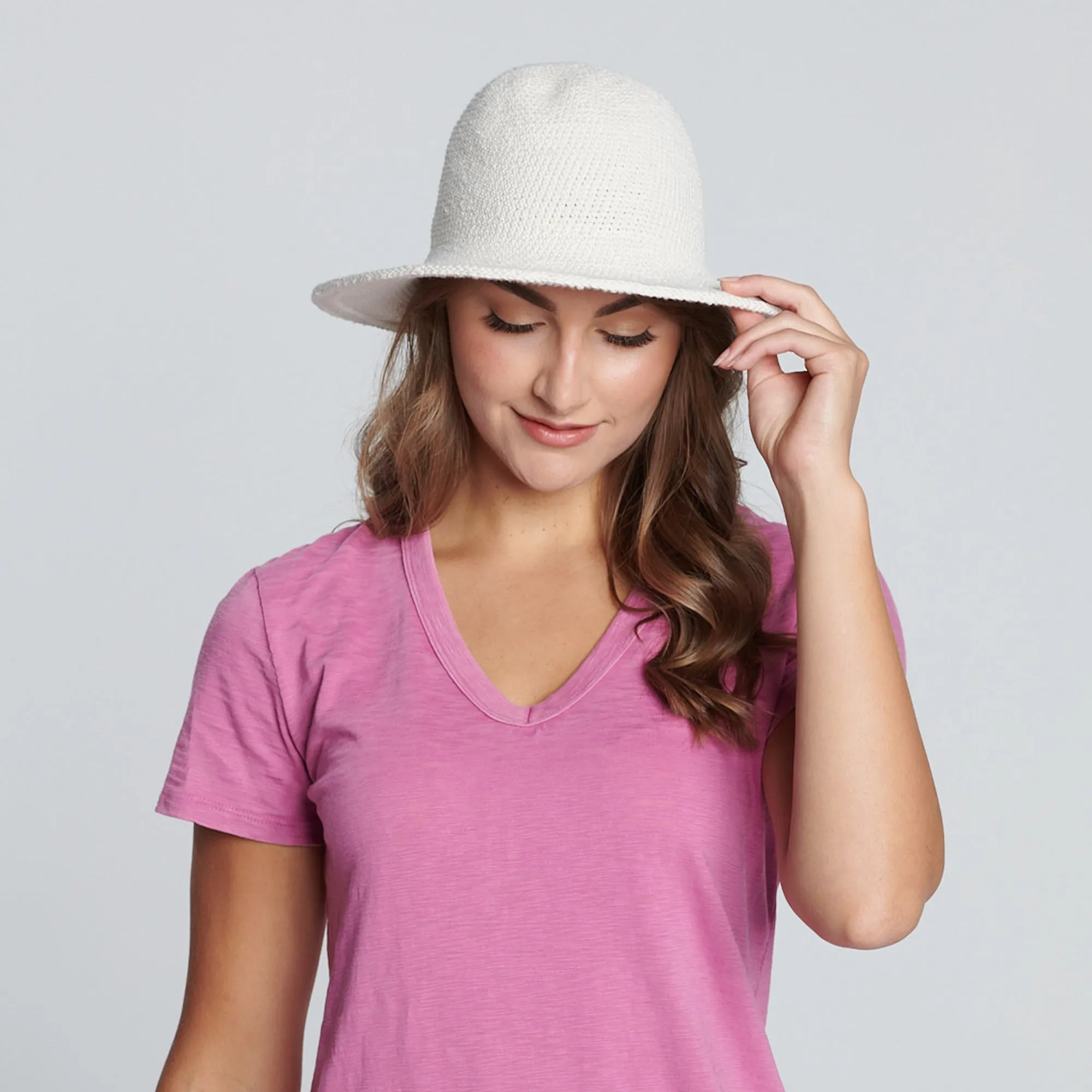Women's Crocheted Brim Hat