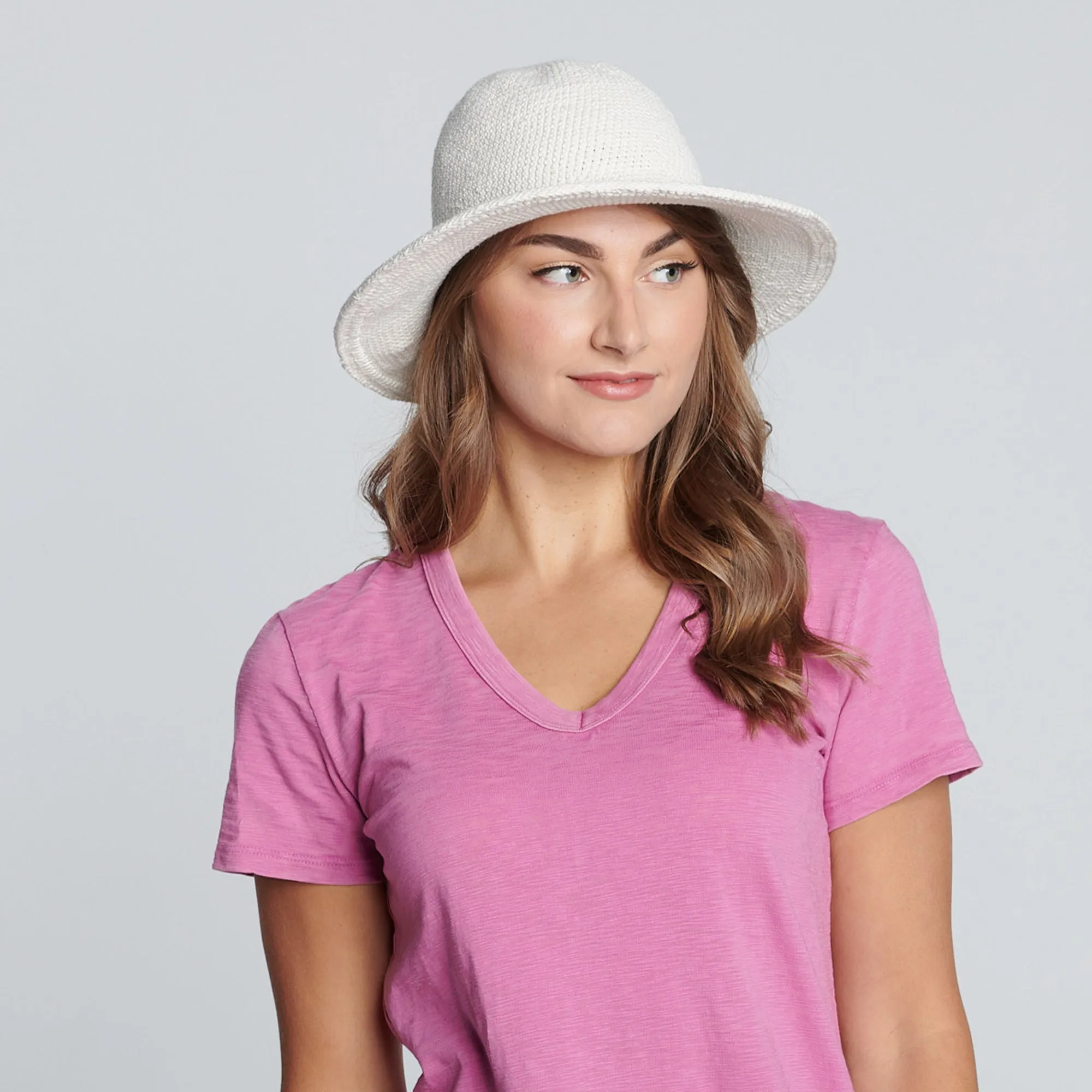 Women's Crocheted Brim Hat