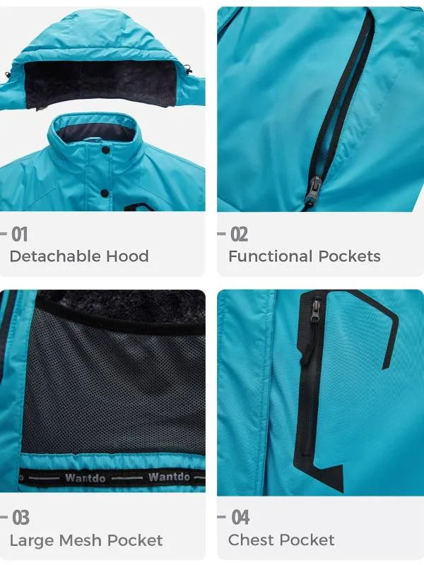 Women’s Plus Size Waterproof Ski Jacket Warm Winter Snow Coat Mountain Raincoat Atna Plus
