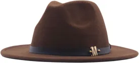 Wool Hat Wide Belt Womens Buckle Classic Fedora Hat Panama Floppy Baseball Caps Cobbler Hat Coffee
